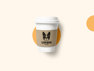 URBN CAFE brand branding coffee coffee cup coffee logo coffee logo design coffee shop design dog dog icon illustration logo logotype