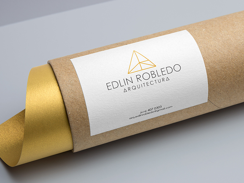 Edlin Architecture geometric gold branding architecture logo