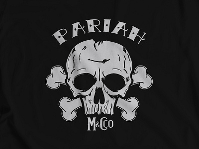 Pariah M&Cco. design illustration logo skull skull and crossbones skulls tshirt vector