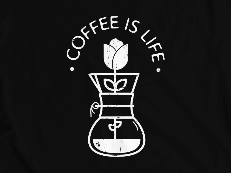 Coffee Is Life chemex coffee tshirt graphics tshirt design tshirt illustration design vector