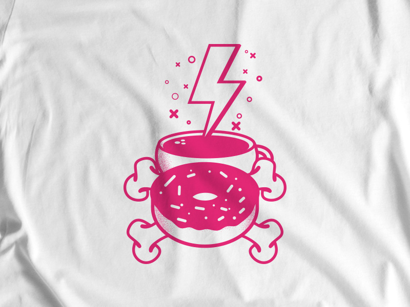Coffee & Donut crossbones doughnut donut bolt coffee tshirt graphics tshirt design tshirt illustration design vector