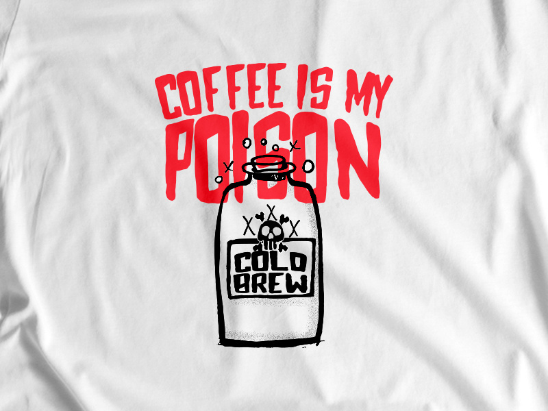 Coffee Is My Poison skull cold brew coffee tshirt graphics tshirt design tshirt illustration vector