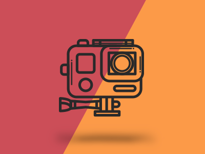 GoPro Icon camera flat illustration gopro icon iconography nounproject tech vector