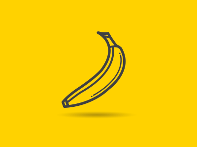 Banana Dribbble banana fruit icon iconography juicy line logo mark vector