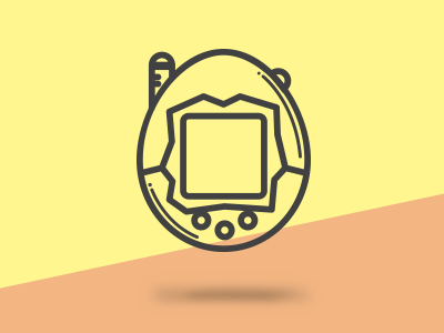 Tamagotchi childhood gadget gaming handheld illustrator line logo noun project throwback vector