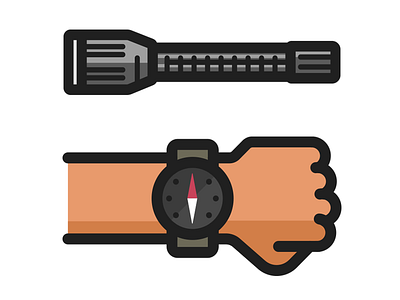 Dailyicon Challenge: Camping icons camping challenge daily flat vector icon smartwatch tech torch