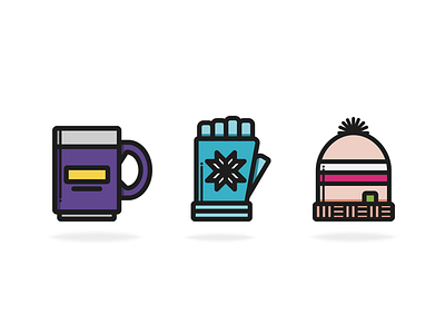 Winter Icons challenge fashion flat vector iconography icons illustrator line art mug winter