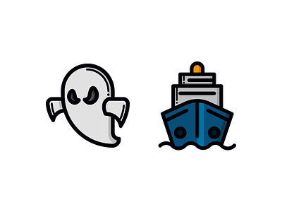 Dribbble Ghostship daily flat ghost icon iconfinder illustrator nounproject ship toning vector