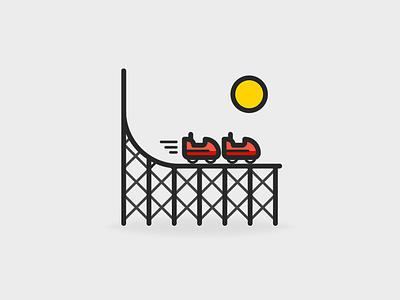 Rollercoaster Icon attraction coaster daily design flat icon park ride roller summer theme