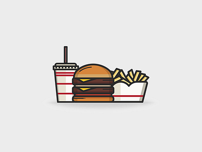 Fast Food: Inspired by In N Out burger drink fast food fries icon in logo n out restaurant vector