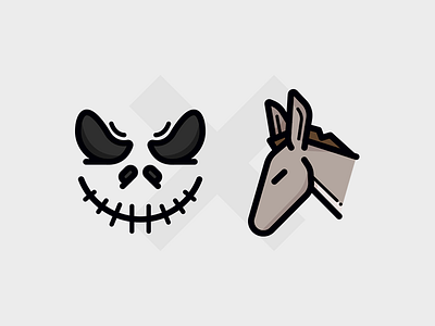 Icon Charades ass charades donkey flat icons jack skeleton vector