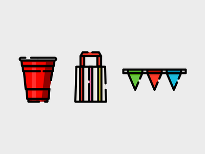 Party Icons flat fun icon pack party theme vector
