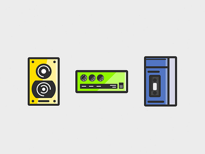 80s Audio Equipment 80s audio colours daily equipment icon music old retro school vibrant