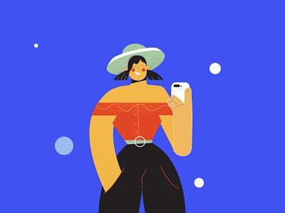 Selfie lover🤳🏻 character design design art girl icon illustration selfie style vector