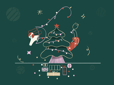 Merry Christmas 2022 ai character christmas design design art dog flat illustration merry newyear vector