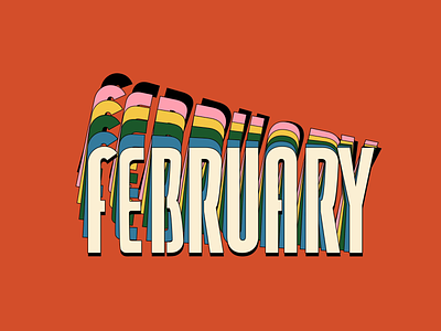 February vibes character design art februray illustration logo text typography vector vibe vintage
