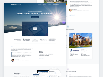 Portfolium Assessment branding landing marketing micro site web