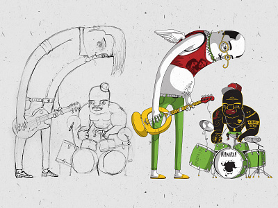From → To band everyone knows guitar illustration music process sketch wings