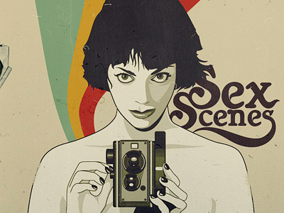 Sex Scenes camera character design girl illustration retro vector vintage web