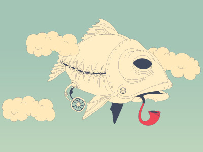 Psychoactive element #4 fish illustration vector