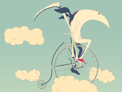 Psychoactive element #5 bicycle illustration scythe vector wings