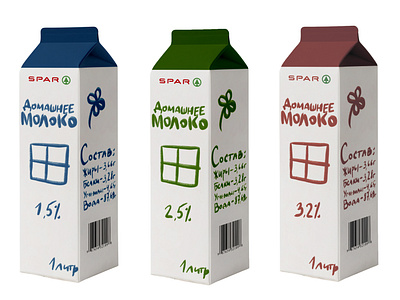 Homemade milk packaging design design illustration lettering packaging packaging design spar