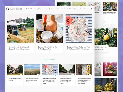 Garden Collage Homepage design editorial garden product ui ux