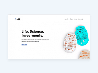 Two River Landing branding design investments landing minimal science site website