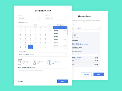 Dashboard Booking Flow clean design interface minimal ui ux visual