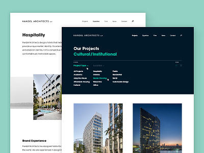 Handel Architects architecture buildings design filter marketing portfolio ui ux visual design website