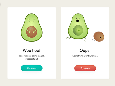 Flash Message - Daily UI 011 app art avocado character design dailyui design digital error flash message flat healthy icon illustrator ui ux vector web