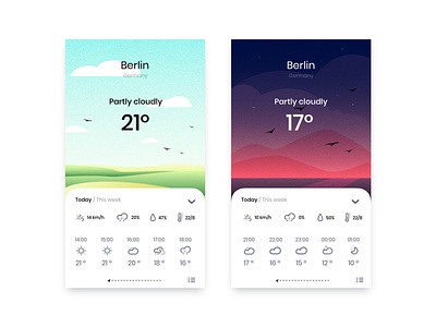 DailyUI - Weather app dailyui design digital flat illustration illustrator ui ux vector weather weather forecast