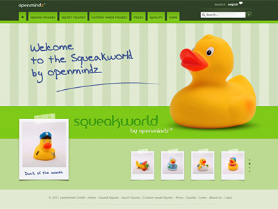 Squeakworld formgarten green rubber ducks squirt toys web yellow