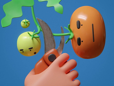 Tomato Harvest 3d design illustration