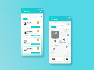 Medical app clean design figma flat hospital map maps medical medical app medicine rating search toggle ui ux