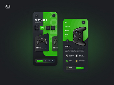Xbox Series X app concept clean controller design figma flat games gaming playstation ui ux xbox xbox one xboxone xboxseriesx