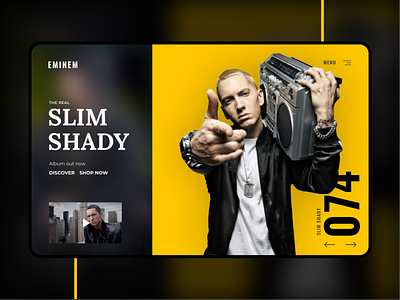Eminem website UI clean design figma flat ui ux web