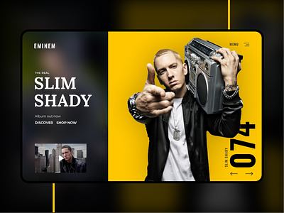 Eminem website UI