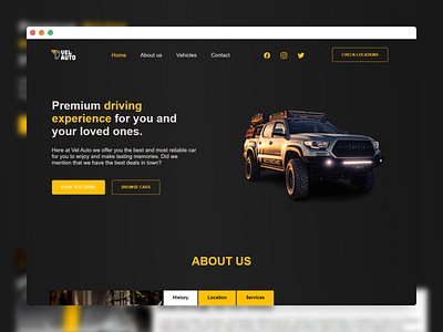 MV Cars landing page