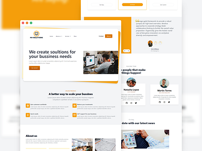 Landing page for a Software Company