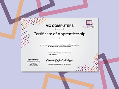 Apprenticeship Completion Certificate branding design illustration visual design web