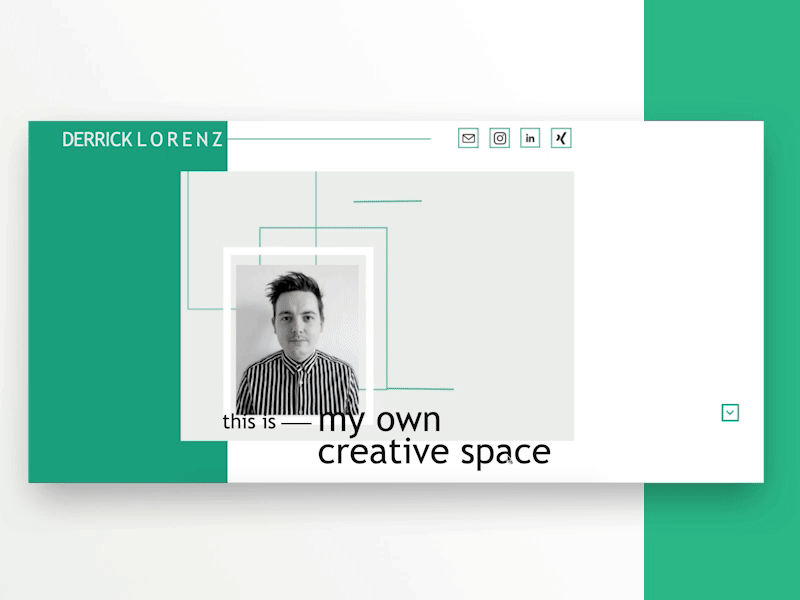 Derrick Lorenz Landingpage animation branding cyan design green interfacedesign portfolio portfolio site portfolio ui portrait web