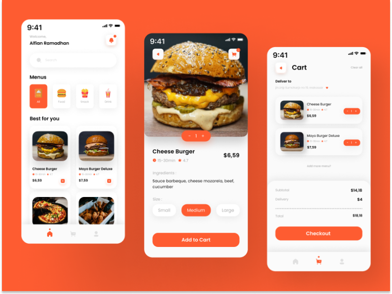 Food Delivery App by Alfian Ramadhan on Dribbble