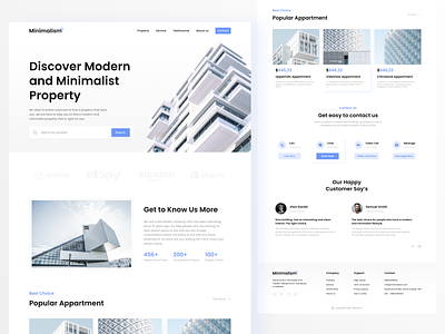 Minimalism - Property Landing Page Website appartment arcitecture company concept design home interioor land landingpage minimalist modern profile property property landing page real estate website realestate residance space template website