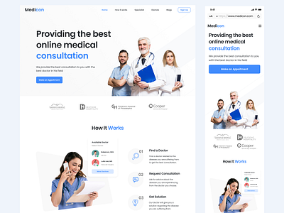 Medicon - Medical Consultation (Responsive) hero section mobile