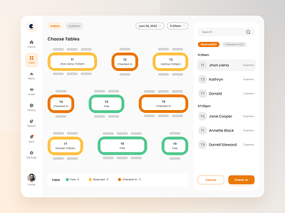 Cheseto Restaurant POS App - Table