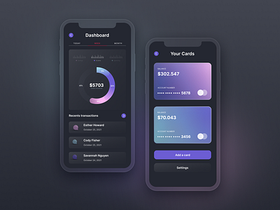 Financial App app application cards colorful creditcard dashboard diagram finance financial frost glass graphic design ui ux