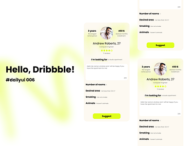 Daily UI 006 Profile screen daily ui daily ui 006 design minimal mobile profile page ui ux