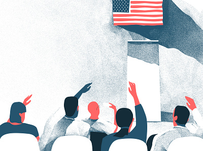 The Tribune american flag digital art digital painting illustration illustration agency illustrations illustrator illustrators political usa flag visual art