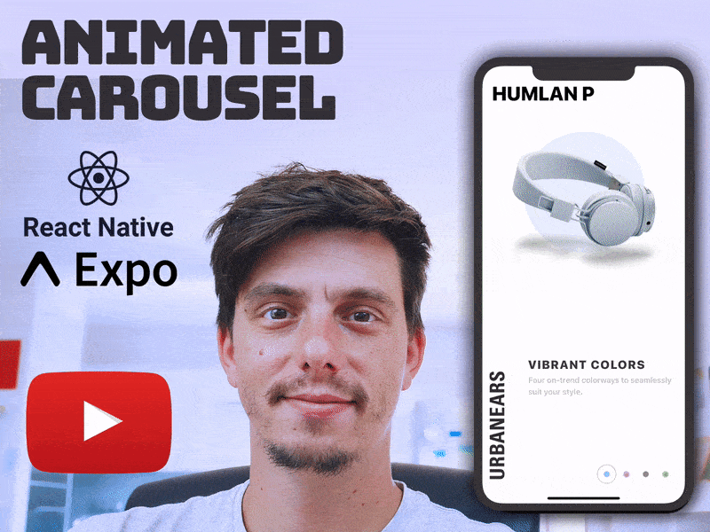 React Native Headphones Animated Carousel - Video Tutorial